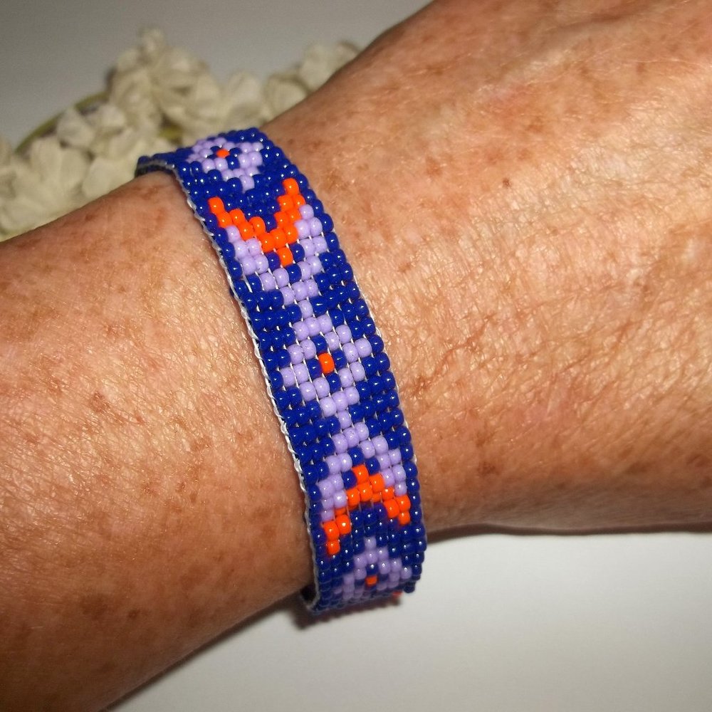 Bracelet Southwestern Style Blue Purple Orange Fashion Jewelry Gift Woman A748